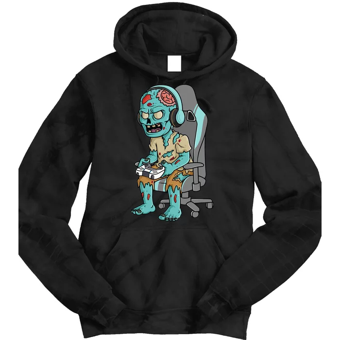 Gamer Halloween Zombie Scary Gaming Tie Dye Hoodie