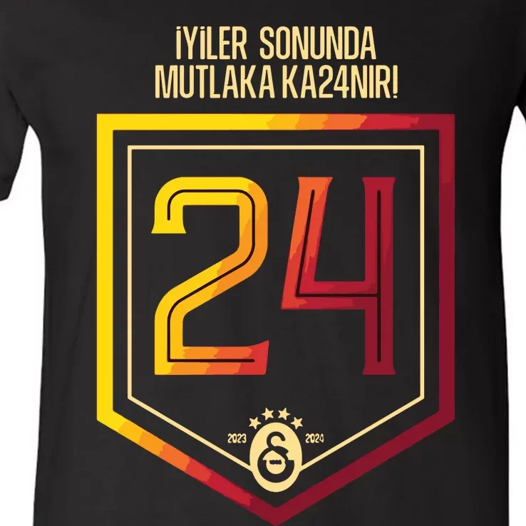 Galatasaray Istanbul 24 Sampiyonluk V-Neck T-Shirt