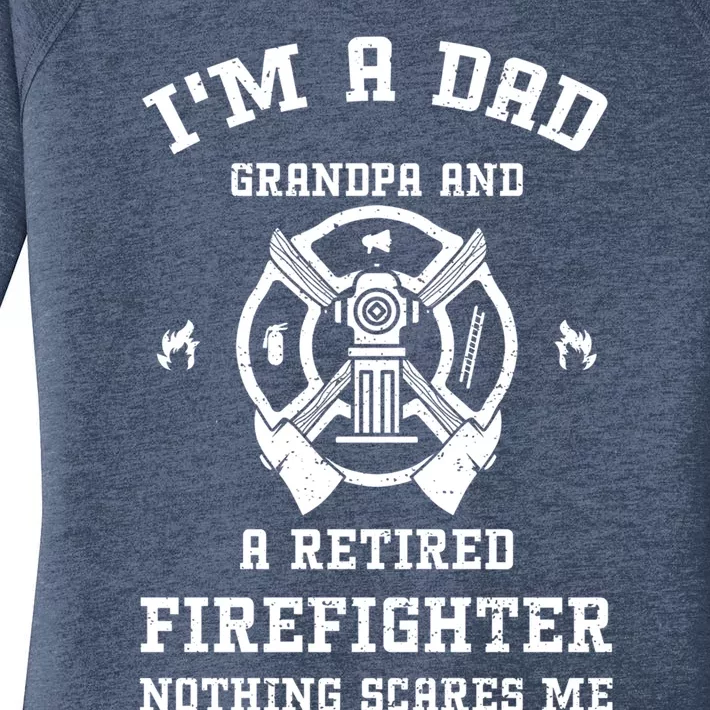 Grandpa: Im A Dad Grandpa And A Retired Fire Firefighter Gift Women's Perfect Tri Tunic Long Sleeve Shirt