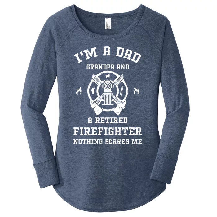 Grandpa: Im A Dad Grandpa And A Retired Fire Firefighter Gift Women's Perfect Tri Tunic Long Sleeve Shirt