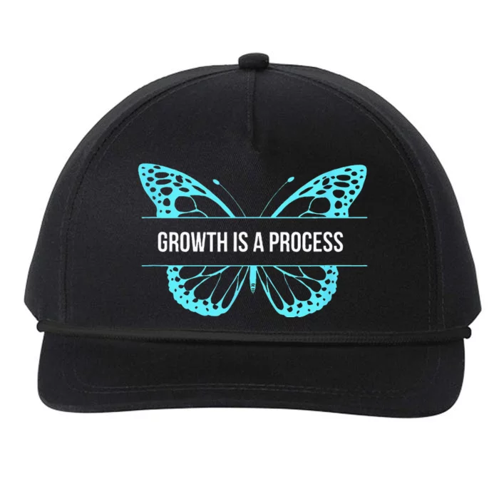 Growth is a process Butterfly Snapback Five-Panel Rope Hat