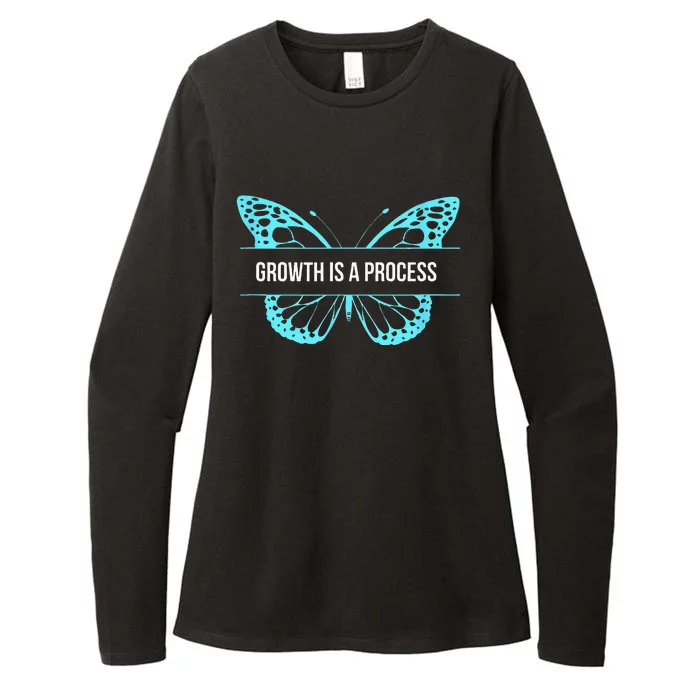 Growth is a process Butterfly Womens CVC Long Sleeve Shirt