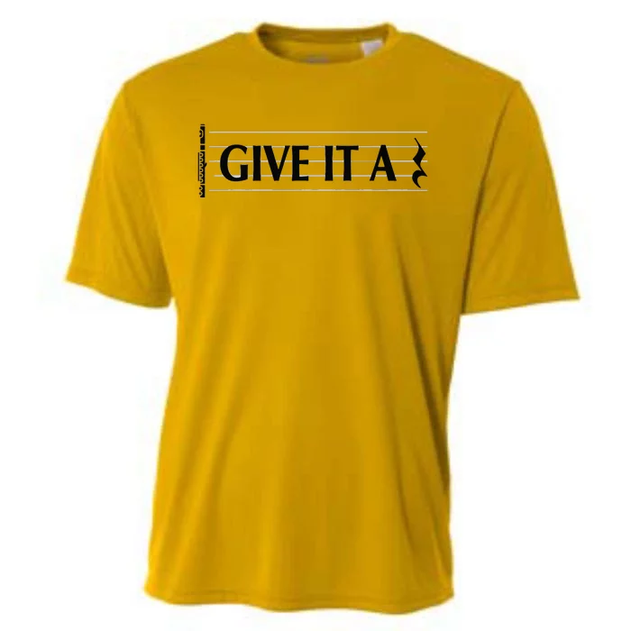 Give It A Rest Flute Player Flutist Flute Cooling Performance Crew T-Shirt