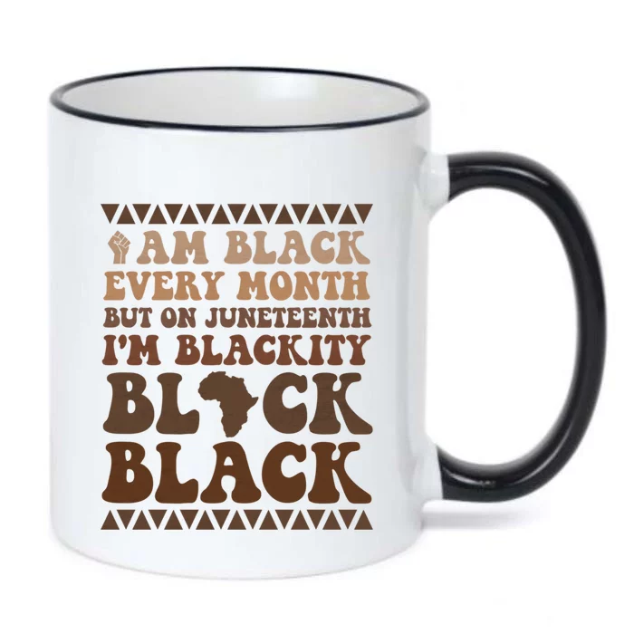 Groovy I Am Black Every Month Junenth Cool Gift Black Color Changing Mug