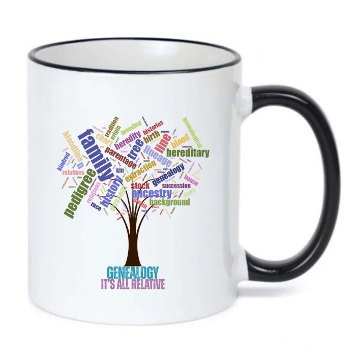 Genealogy Is All Relative Family Historian Gift Black Color Changing Mug