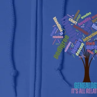 Genealogy Is All Relative Family Historian Gift Full Zip Hoodie