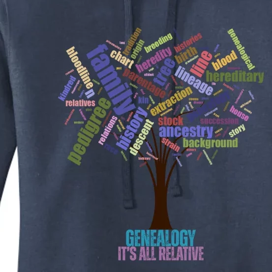 Genealogy Is All Relative Family Historian Gift Women's Pullover Hoodie