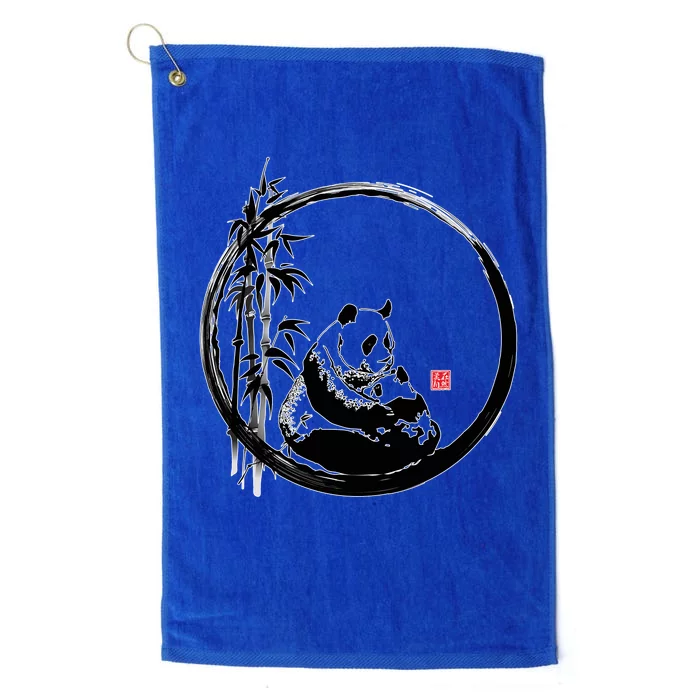 Giant Panda Bamboo Japanese Ink Painting Platinum Collection Golf Towel