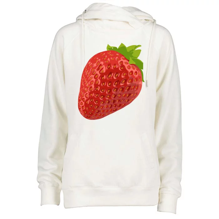 Giant Strawberry Womens Funnel Neck Pullover Hood