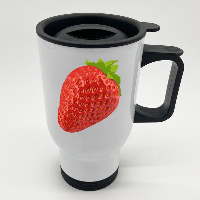 Giant Strawberry Front & Back Stainless Steel Travel Mug