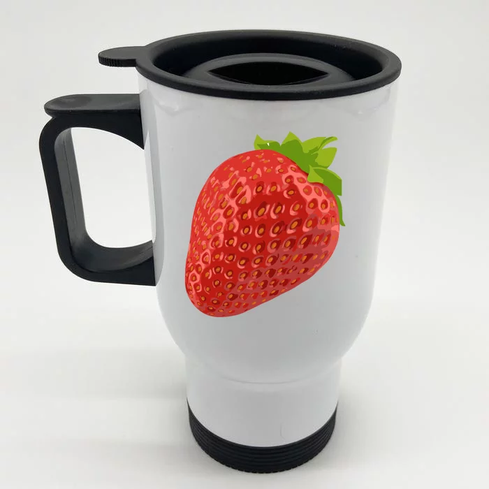 Giant Strawberry Front & Back Stainless Steel Travel Mug