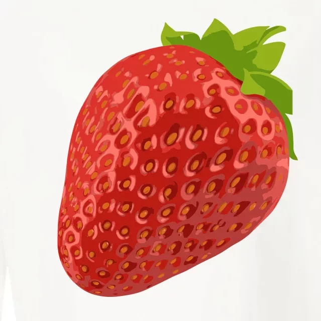 Giant Strawberry Cropped Pullover Crew