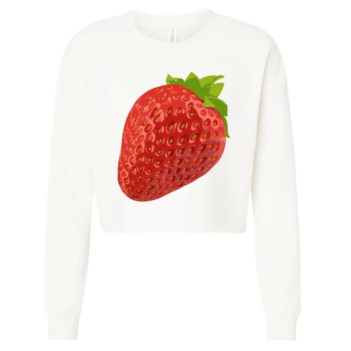 Giant Strawberry Cropped Pullover Crew