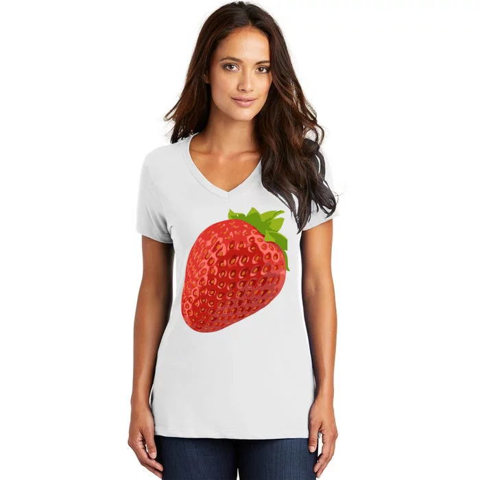 Giant Strawberry Women's V-Neck T-Shirt