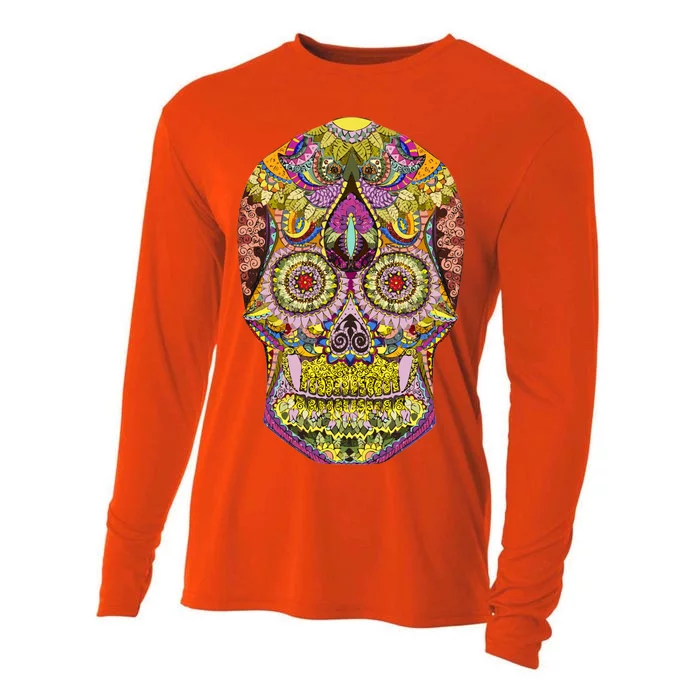 Giant Sugar Floral Sugar Skull Cooling Performance Long Sleeve Crew