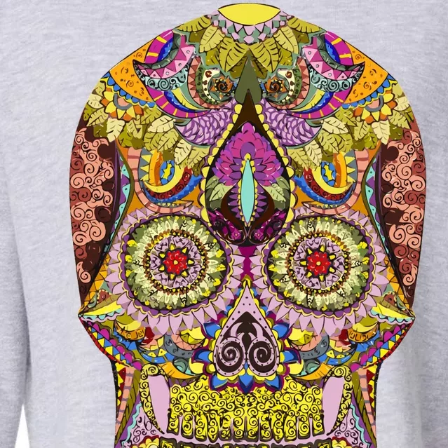 Giant Sugar Floral Sugar Skull Cropped Pullover Crew