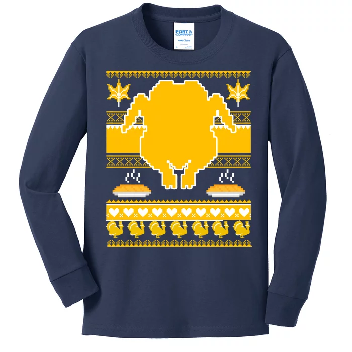 Giant Trukey Ugly Thanksgiving Kids Long Sleeve Shirt