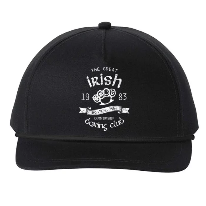 Great Irish Boston St Patricks Boxing Club Fighting Pub Gift Snapback Five-Panel Rope Hat