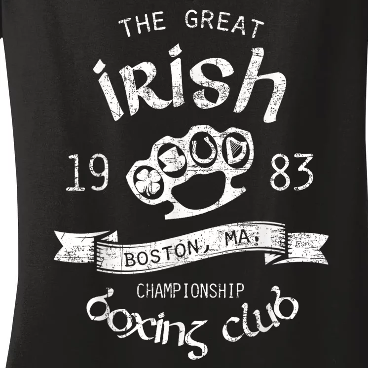 Great Irish Boston St Patricks Boxing Club Fighting Pub Gift Women's V-Neck T-Shirt