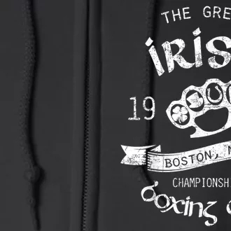 Great Irish Boston St Patricks Boxing Club Fighting Pub Gift Full Zip Hoodie