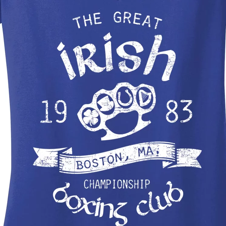 Great Irish Boston St PatrickS Boxing Club Fighting Pub Gift Women's V-Neck T-Shirt