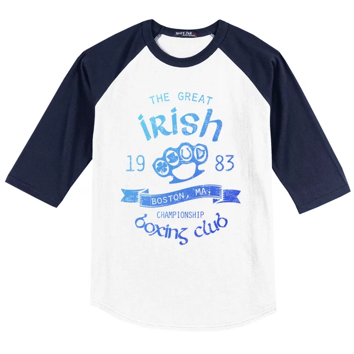 Great Irish Boston St PatrickS Boxing Club Fighting Pub Gift Baseball Sleeve Shirt