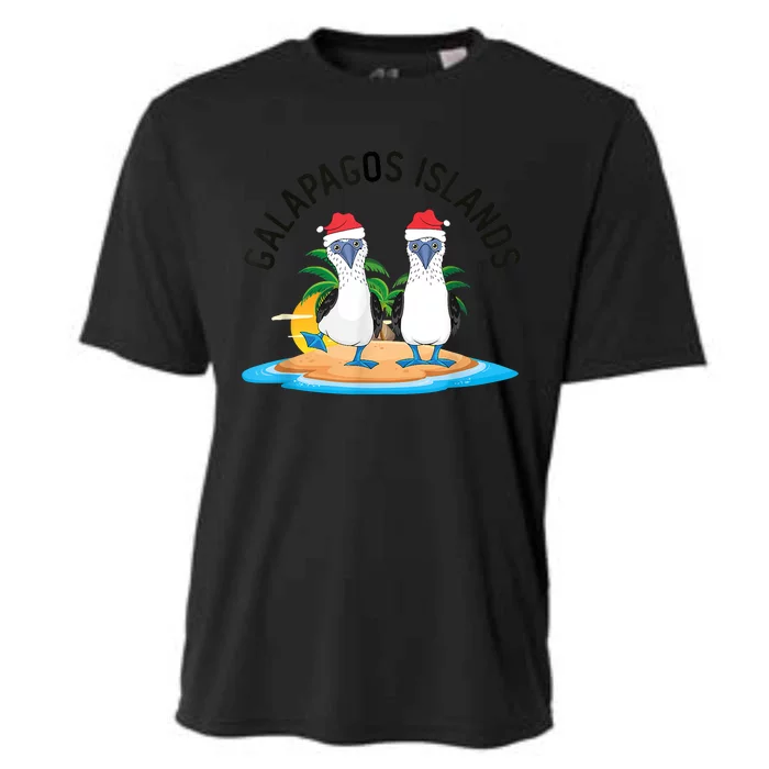 Galapagos Islands Blue Footed Booby Bird Christmas Cooling Performance Crew T-Shirt