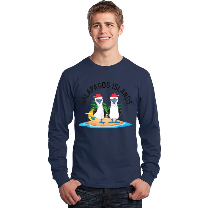 Galapagos Islands Blue Footed Booby Bird Christmas Long Sleeve Shirt