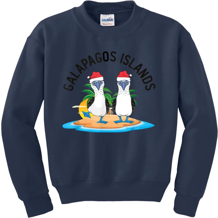 Galapagos Islands Blue Footed Booby Bird Christmas Kids Sweatshirt