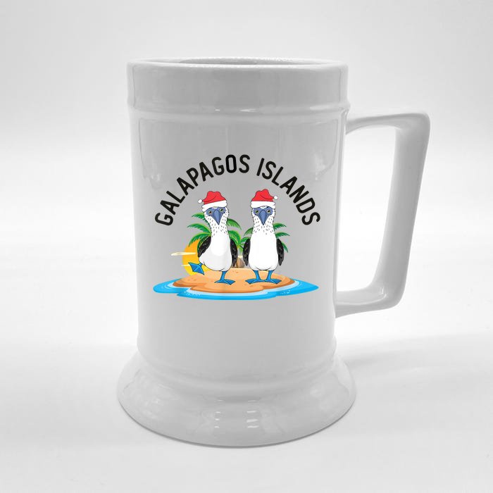 Galapagos Islands Blue Footed Booby Bird Christmas Front & Back Beer Stein