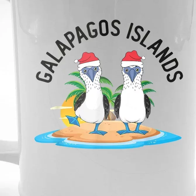 Galapagos Islands Blue Footed Booby Bird Christmas Front & Back Beer Stein