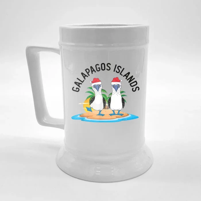 Galapagos Islands Blue Footed Booby Bird Christmas Front & Back Beer Stein