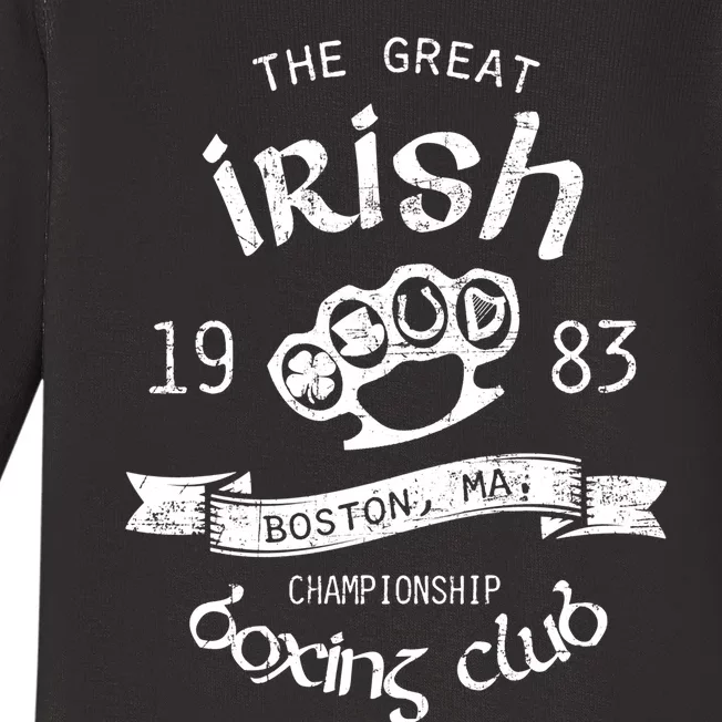 Great Irish Boston St PatrickS Boxing Club Fighting Pub Meaningful Gift Baby Long Sleeve Bodysuit