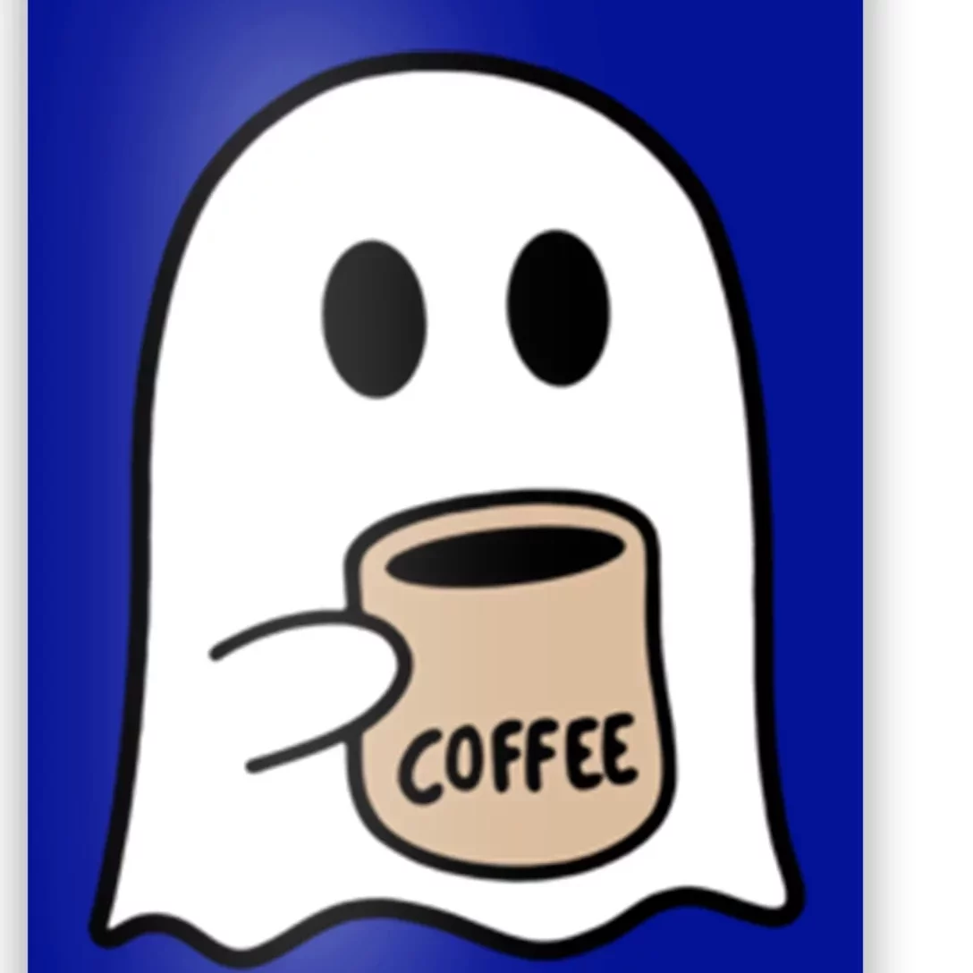 Ghost Ing Coffee Funny Halloween Costume Coffee Lover Cool Gift Poster