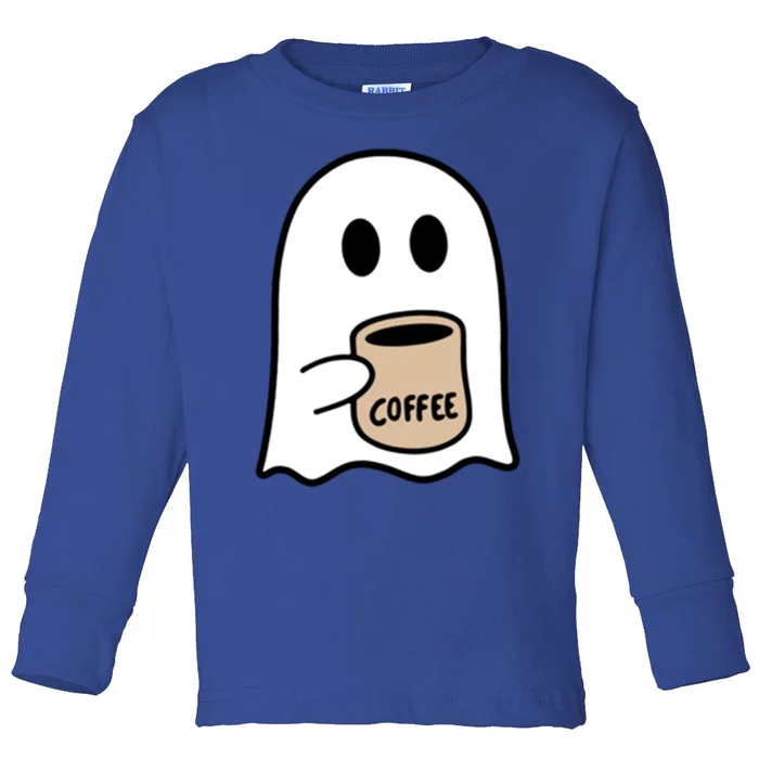 Ghost Ing Coffee Funny Halloween Costume Coffee Lover Cool Gift Toddler Long Sleeve Shirt