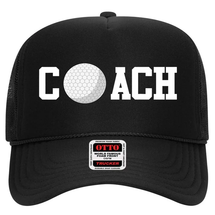 Golf Instructor Coach Golfer Golf Ball Gift Golf Course High Crown Mesh Trucker Hat