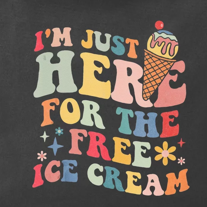 Groovy Ice Cream Lover Im Just Here For The Ice Cream Zip Tote Bag