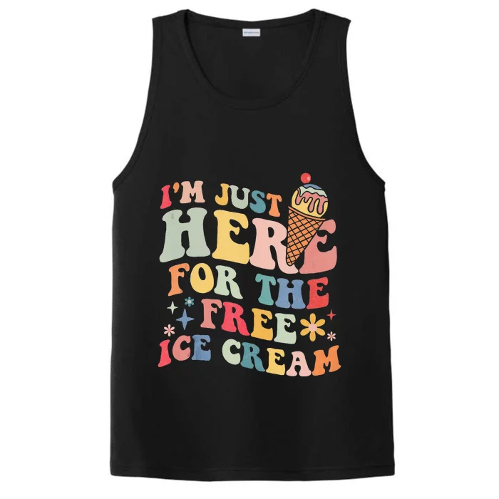 Groovy Ice Cream Lover Im Just Here For The Ice Cream Performance Tank