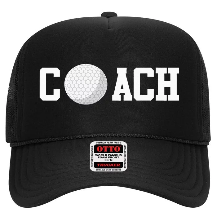 Golf Instructor Coach Golfer Golf Ball Gift Golf Course High Crown Mesh Trucker Hat