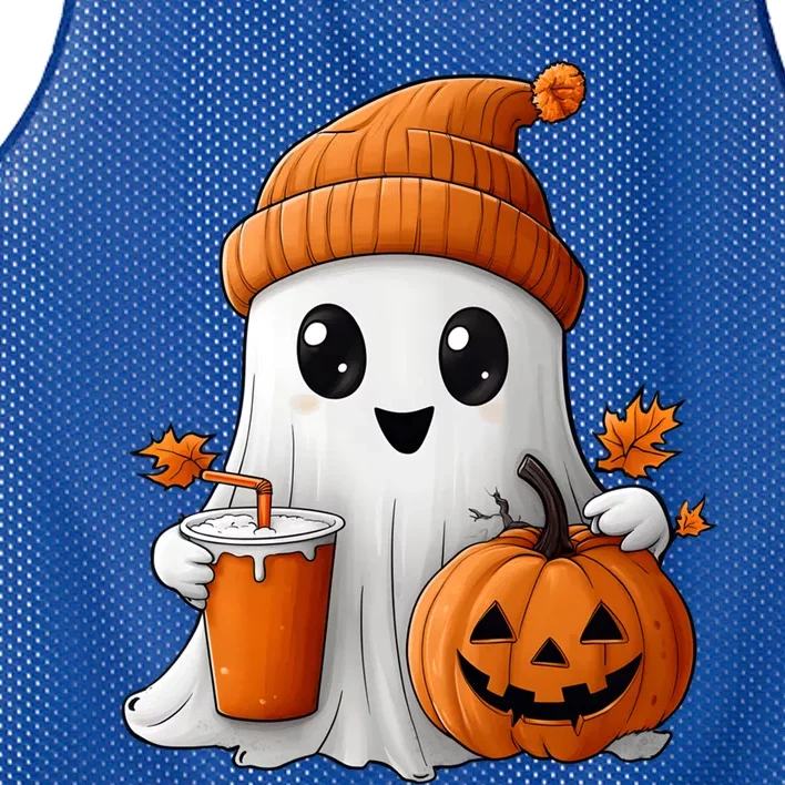 Ghost Ing Coffee Halloween Pumpkin Iced Coffee Lover Gift Mesh Reversible Basketball Jersey Tank