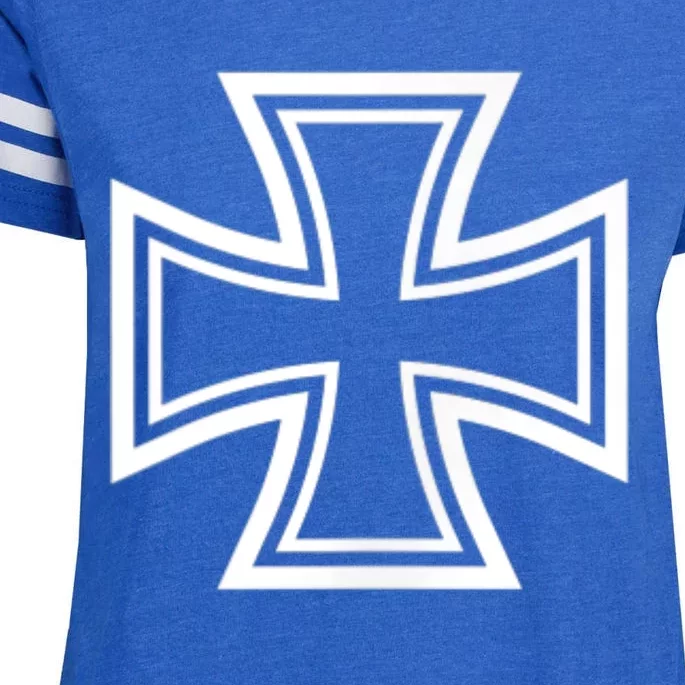 German Iron Cross Front & Back Print Enza Ladies Jersey Football T-Shirt