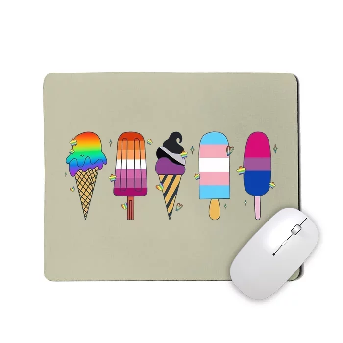 Gay Ice Cream Funny Pride Mousepad