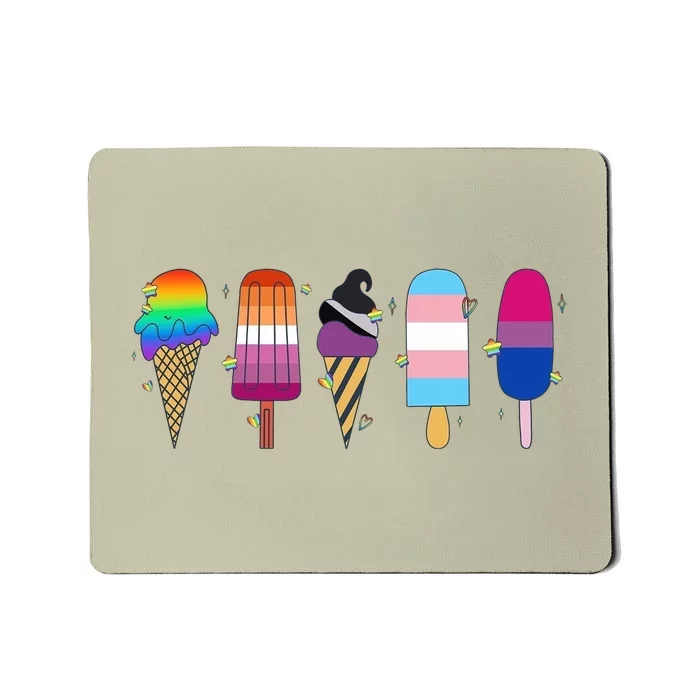 Gay Ice Cream Funny Pride Mousepad