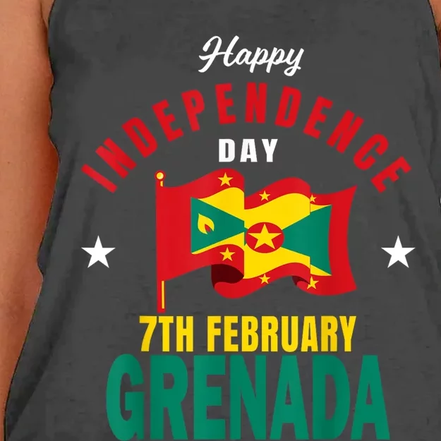 Grenada Independence Day Grenadian Grenada Flag Heart Women's Knotted Racerback Tank