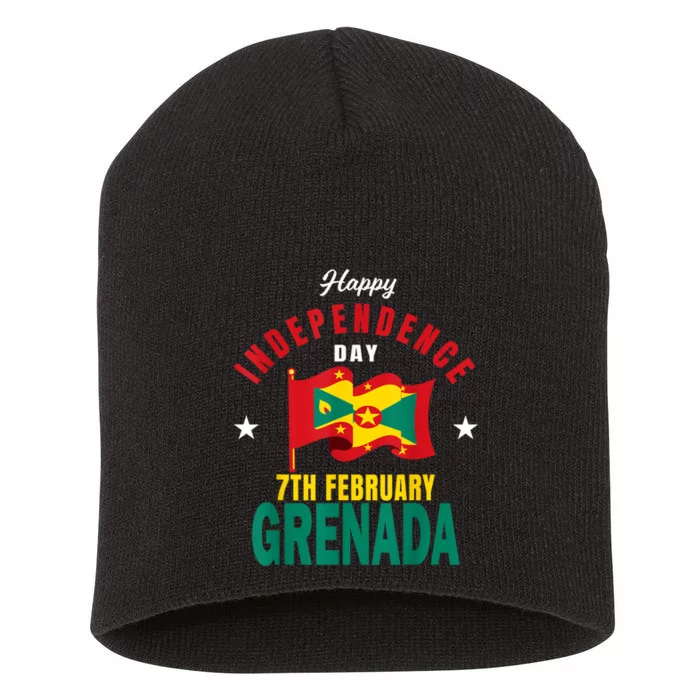 Grenada Independence Day Grenadian Grenada Flag Heart Short Acrylic Beanie