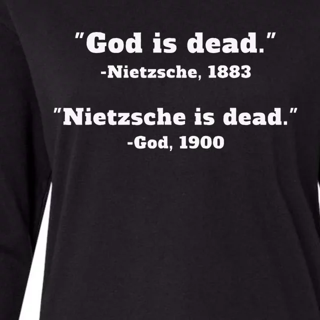 God Is Dead Nietzsche Is Dead Womens Cotton Relaxed Long Sleeve T-Shirt