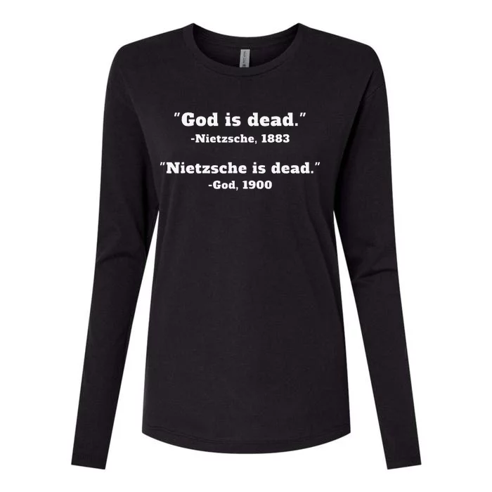 God Is Dead Nietzsche Is Dead Womens Cotton Relaxed Long Sleeve T-Shirt