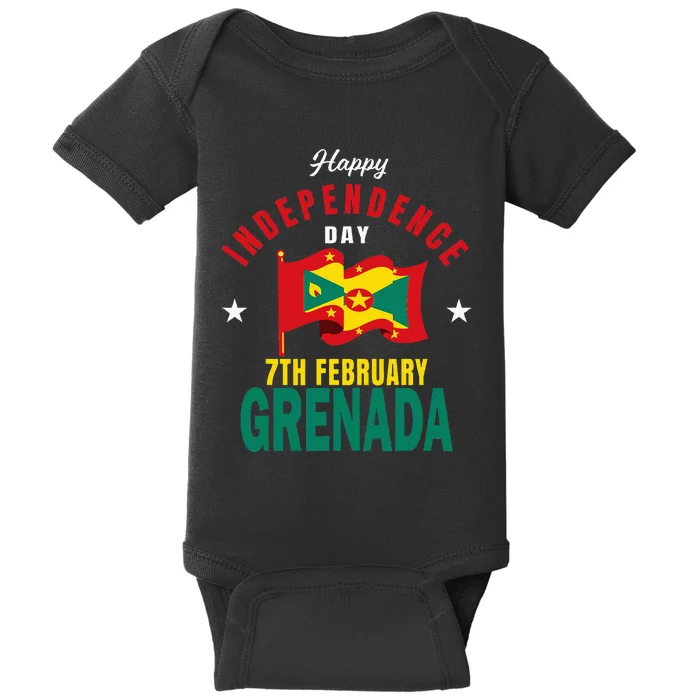 Grenada Independence Day Grenadian Grenada Flag Heart Baby Bodysuit