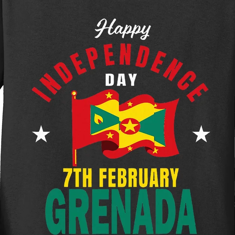 Grenada Independence Day Grenadian Grenada Flag Heart Kids Long Sleeve Shirt