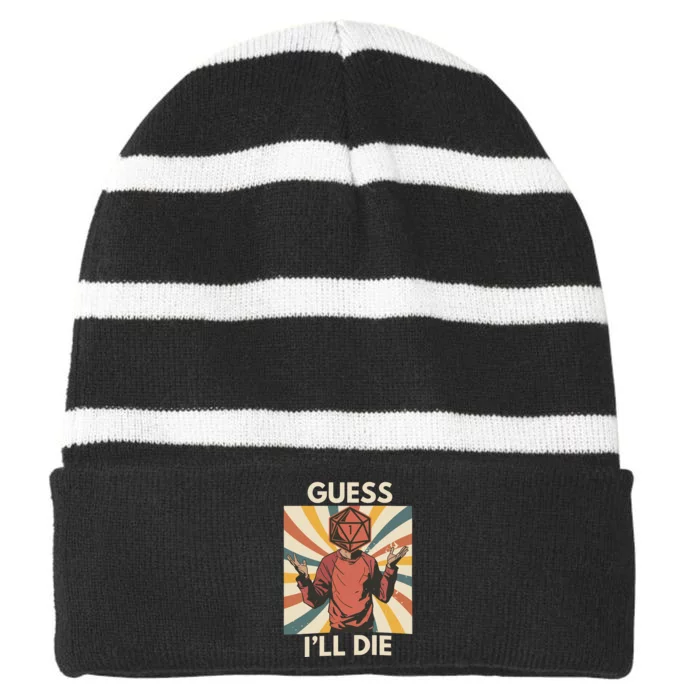 Guess ILl Die Gaming Striped Beanie with Solid Band